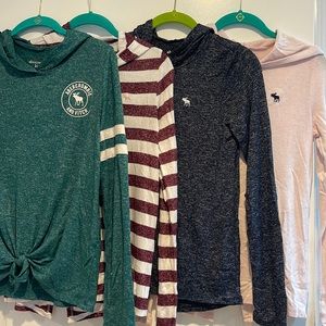 4-bundle Abercrombie kids long sleeve lightweight hoodies